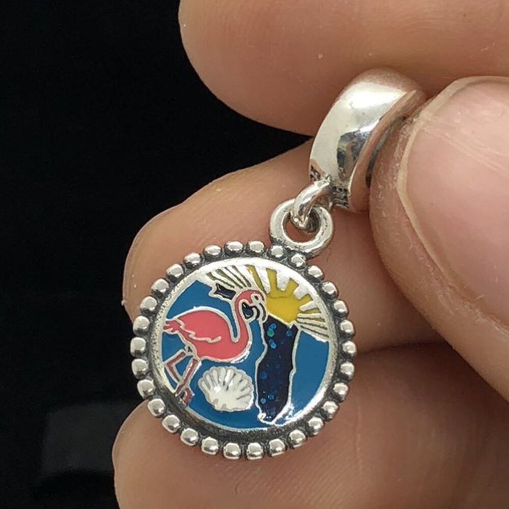 ✨🔥Pandora Miami Florida Flamingo Dangle Charm